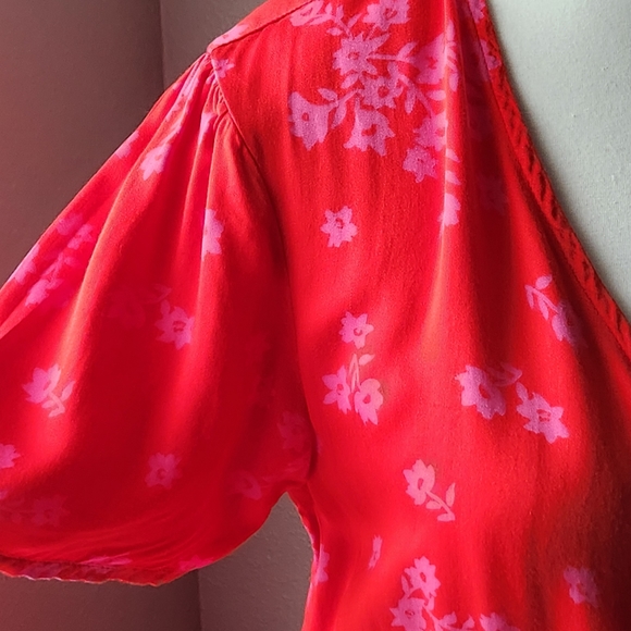 Billabong Red Pink Wrap Slit Sundress S - Picture 7 of 12